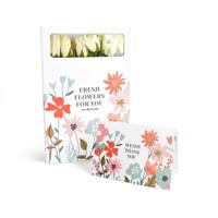 Brievenbusbloemen met persoonlijke kaart - Witte rozen - thumbnail