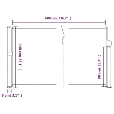 Windscherm uittrekbaar 140x600 cm antraciet Windscherm uittrekbaar 140x600 cm antraciet