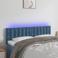 Hoofdbord LED 144x5x78/88 cm fluweel donkerblauw - thumbnail