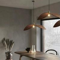 Vintage Wabi-Sabi Houten Hanglamp - thumbnail