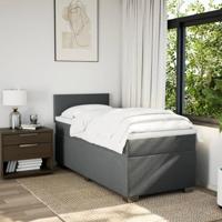 Boxspring met matras stof donkergrijs 90x190 cm - thumbnail