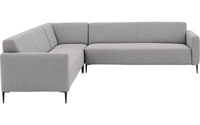 Goossens Bank Key West lichtgrijs, stof, 3-zits, modern design