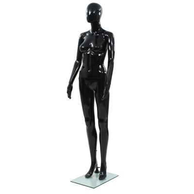 VidaXL Etalagepop vrouwelijk met glazen voet 175 cm glanzend zwart VidaXL Etalagepop vrouwelijk met glazen voet 175 cm glanzend zwart