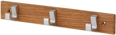 HANDDOEKREK 3-HAAKS HOUT - ALUMINIUM (0653)