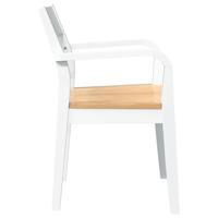 Eetkamerstoelen 2 st massief hout rubber wit - thumbnail