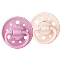 Dodie Gaia Fopspeen +0m Rond Rubber Roze - Verpakking van 2 - thumbnail