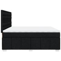 Boxspring met matras stof zwart 200x200 cm - thumbnail