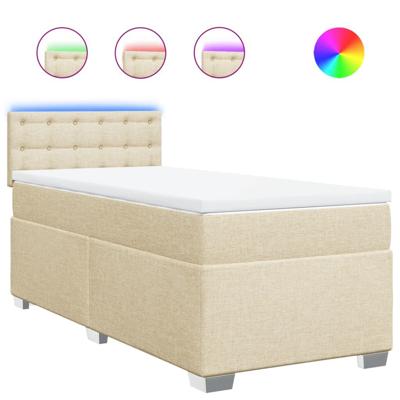 Boxspring met matras stof crèmekleurig 80x200 cm