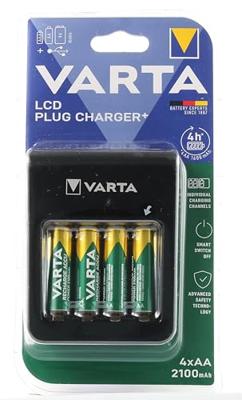 Varta LCD Pug Charger+ incl. 4 accu's 2100 mAh AA