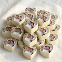 Chocolade Pralines - Hartjes met foto - Praliné - 24 stuks - thumbnail