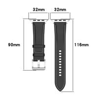 By Qubix - Luxe leren bandje - Donkerbruin - Compatible met Apple Watch 38mm / 40mm / 41mm / 42mm - Compatible Apple watch bandjes - thumbnail