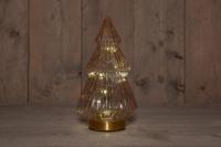 B.O.T. Tree Glass 15X28,5 cm Pink With Golden Base 10Led kerstverlichting Anna's Collection - Annas collection - thumbnail