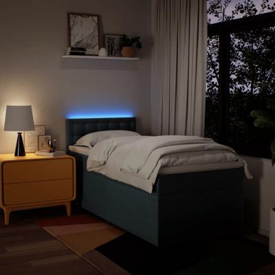 Boxspring met matras stof blauw 100x200 cm