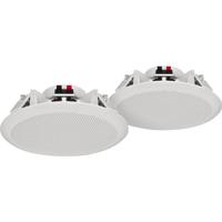 MONACOR SPE-284/WS ELA weerbestendig ELA plafondluidspreker-paar met 2-weg systeem en dome-tweeters, plafondinbouwluidsprekers, temperatuurbestendig tot 100 graden Celsius, in wit - thumbnail