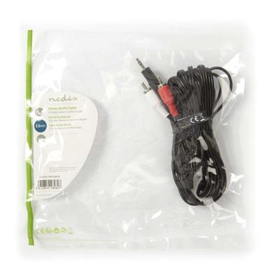Stereo-Audiokabel | 3,5 mm Male - 2x RCA Male | 5,0 m | Zwart