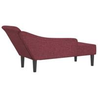 Chaise longue met kussens stof wijnrood - thumbnail