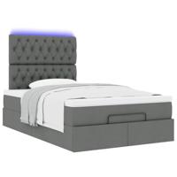 Ottoman bed met matras en LED's 120x200cm stof donkergrijs - thumbnail