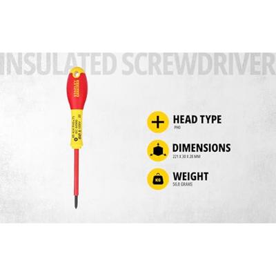 Stanley handgereedschap FatMax Schroevendraaier Phillips VDE PH0 X 75mm - 0-65-414 - thumbnail