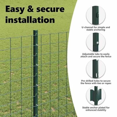 VidaXL Afrasteringspaal 22 pcs groen 180 cm staal VidaXL Afrasteringspaal 22 pcs groen 180 cm staal