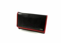 Klep portemonnee SOFT lijn zwart rood - thumbnail