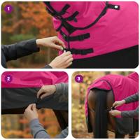 VidaXL Paardendeken roze en zwart 105 cm polyester - thumbnail
