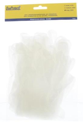 Duoprotect Handschoen vinyl poedervrij large 10 Stuks Duoprotect Handschoen vinyl poedervrij large 10 Stuks
