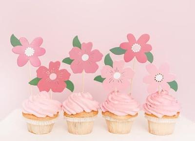 Taarttoppers Bloemen Mix Set (8 st) - thumbnail