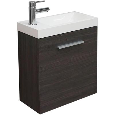 Xellanz Emma Fonteinkastje met Kunstmarmer Wastafel - Grijs Houtnerf - 50x25x50 cm