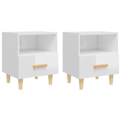 Nachtkastjes 2 st 40x35x47 cm hoogglans wit