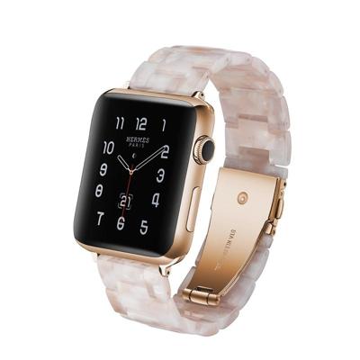 Eenvoudige mode hars horlogebandje voor Apple Watch serie & 40mm & serie 3 & 2 & 1 38mm (roze bloem) Eenvoudige mode hars horlogebandje voor Apple Watch serie & 40mm & serie 3 & 2 & 1 38mm (roze bloem)
