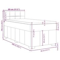 Boxspring met matras stof donkergrijs 80x200 cm - thumbnail