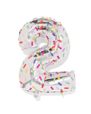 HEMA Folieballon cijfer 2 60cm confetti (naturel)