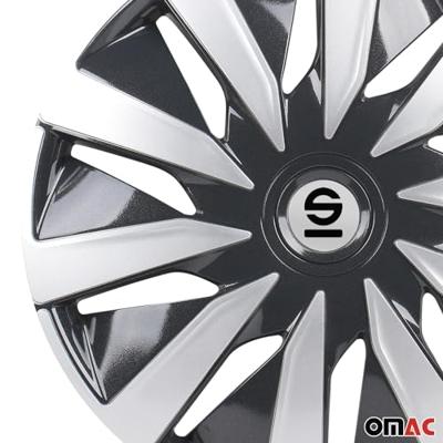 4-Delige Sparco Wieldoppenset Lazio 16-inch grijs/zilver SP1691GRSV