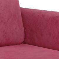 Tweezitsbank 120 cm fluweel wijnrood - thumbnail