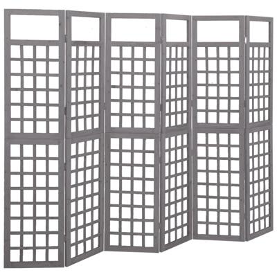 Kamerscherm/trellis met 6 panelen 242,5x180 cm vurenhout grijs