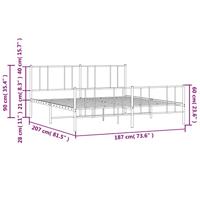 Bedframe met hoofd- en voeteneinde metaal zwart 180x200 cm - thumbnail