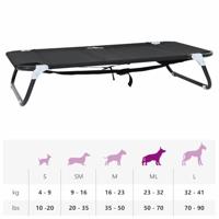 VidaXL Hondenbed zwart 90 x 55 x 18 cm staal - thumbnail