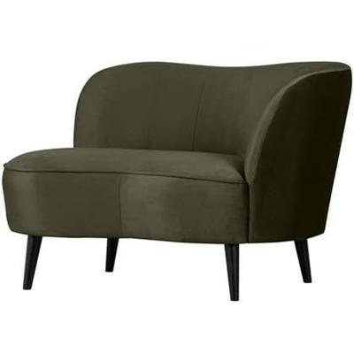 WOOOD Lounge Fauteuil 'Sara' Rechts, Velvet, kleur Warm Groen