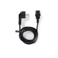 Voedingskabel | Schuko male haaks - C13 (IEC-320-C13) | 2,0 m | Zwart