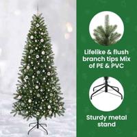 Kunstkerstboom met 300 LED met standaard Groen 240 cm PE en PVC - thumbnail