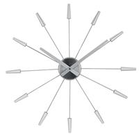 Stille wandklok - Vintage - 58 cm - Roestvrij staal - 'Plug Inn' - thumbnail
