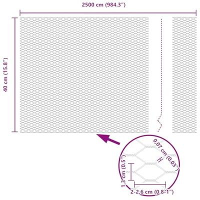 VidaXL Hexagon hek groen 0,4 x 25 m pvc