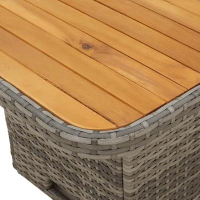 5-delige Tuinset met kussens poly rattan grijs