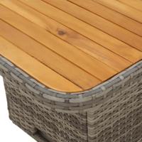 5-delige Tuinset met kussens poly rattan grijs - thumbnail