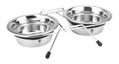 Nobby Dubbele kom roestvrij staal SILENT DINER, incl. 2 nappen 2 x Ø 16,5 cm 0,75 ltr., 1 stuk
