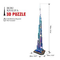 Cubic Fun 3d puzzel burj khalifa met led verlichting - thumbnail