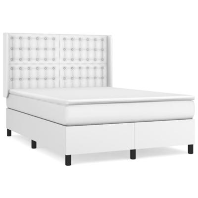 Boxspring met matras kunstleer wit 180x200 cm - thumbnail