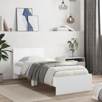 Bedframe met hoofdbord en LED-verlichting wit 90x190 cm - thumbnail