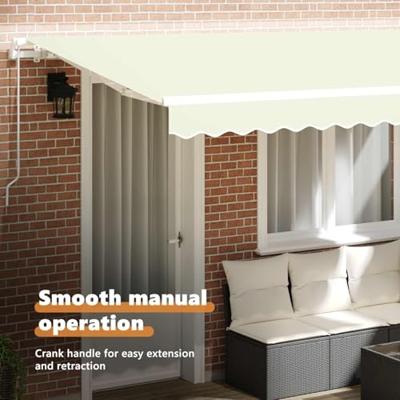 VidaXL Inklapbaar zonnescherm crème 400 x 200 cm stof VidaXL Inklapbaar zonnescherm crème 400 x 200 cm stof