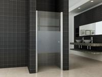Douchedeur Florida Nisdeur Draaideur Linksdraaiend 70x200cm Antikalk Helder/Mat Glas Chroom Profiel 8mm Veiligheidsglas Easy Clean - thumbnail